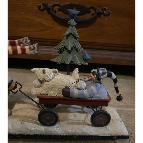 Williraye Studio 2006 “Tree for Me” Winter Snowman Wagon Dog Bells Birds WW2576 - Picture 3 of 15